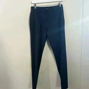 Theory dark navy pleated straight leg trousers 2‎